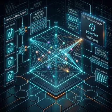 Ilustração do artigo: Guia de Bancos de Dados Vetoriais: O que são Embeddings e Vector DBs