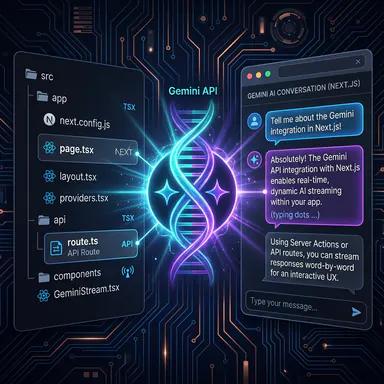 Ilustração do artigo: Como integrar a API do Gemini 1.5 Pro no Next.js (App Router)
